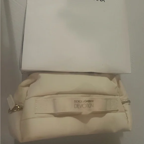 Dolce & Gabbana Cream Cloth Devotion Cosmetic Bag - Picture 3 of 8